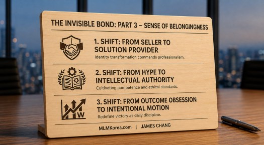 Wooden engraved presentation plaque displayed on a conference table in a modern office setting. The plaque features the title “THE INVISIBLE BOND: PART 3 – SENSE OF BELONGINGNESS” with three professionally designed sections about leadership, identity transformation, intellectual authority, and intentional growth. Warm lighting, clean typography, and a blurred city skyline in the background create a refined and motivational atmosphere.